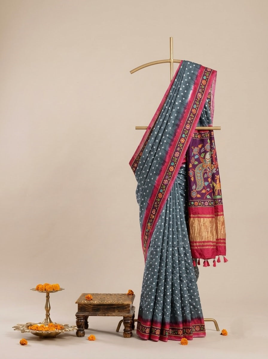 Kalyani Bandhani Saree