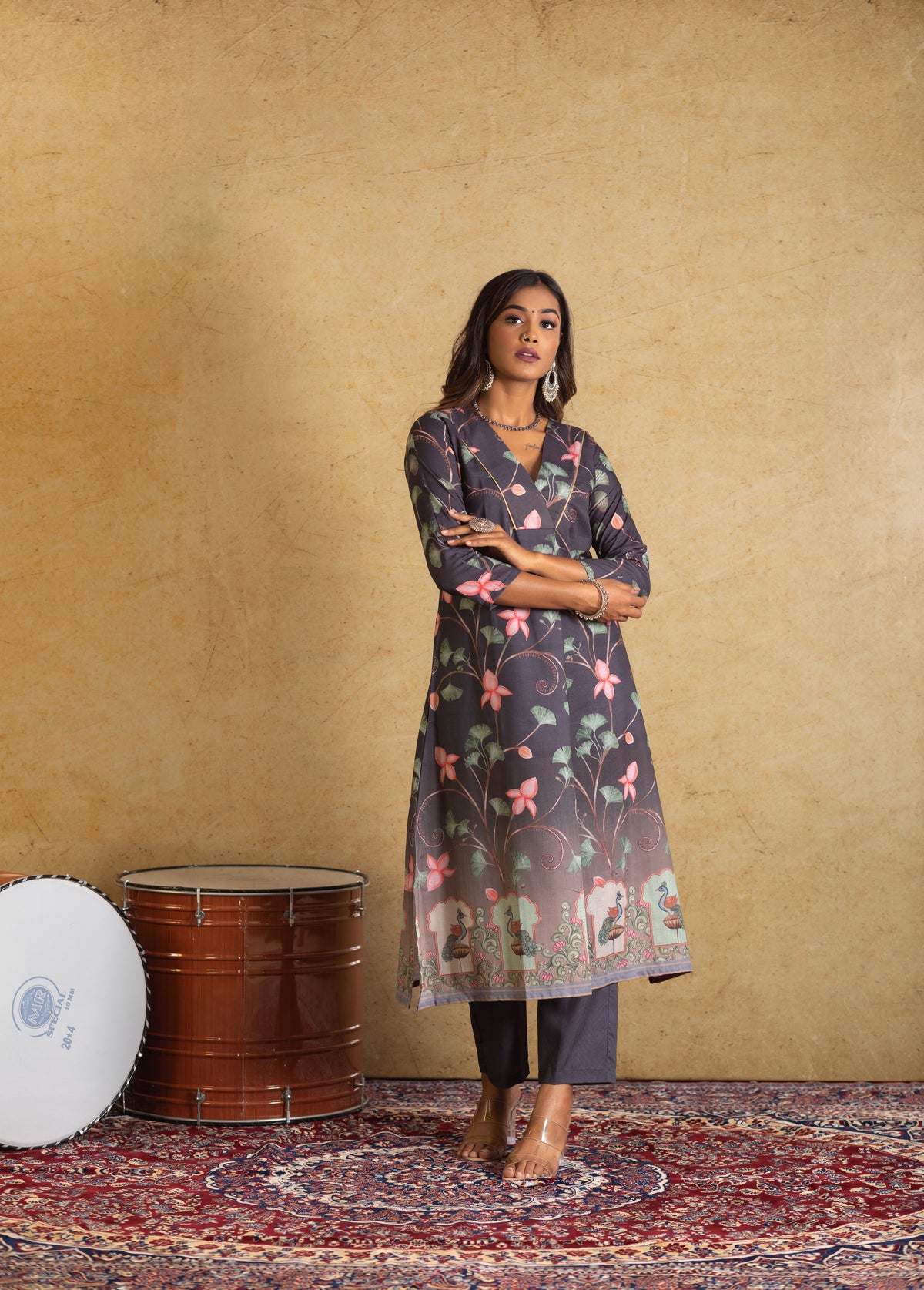 Tanya Black Beauty with Pichwai Flair kurta Set-Kurta Set-Ekana Label