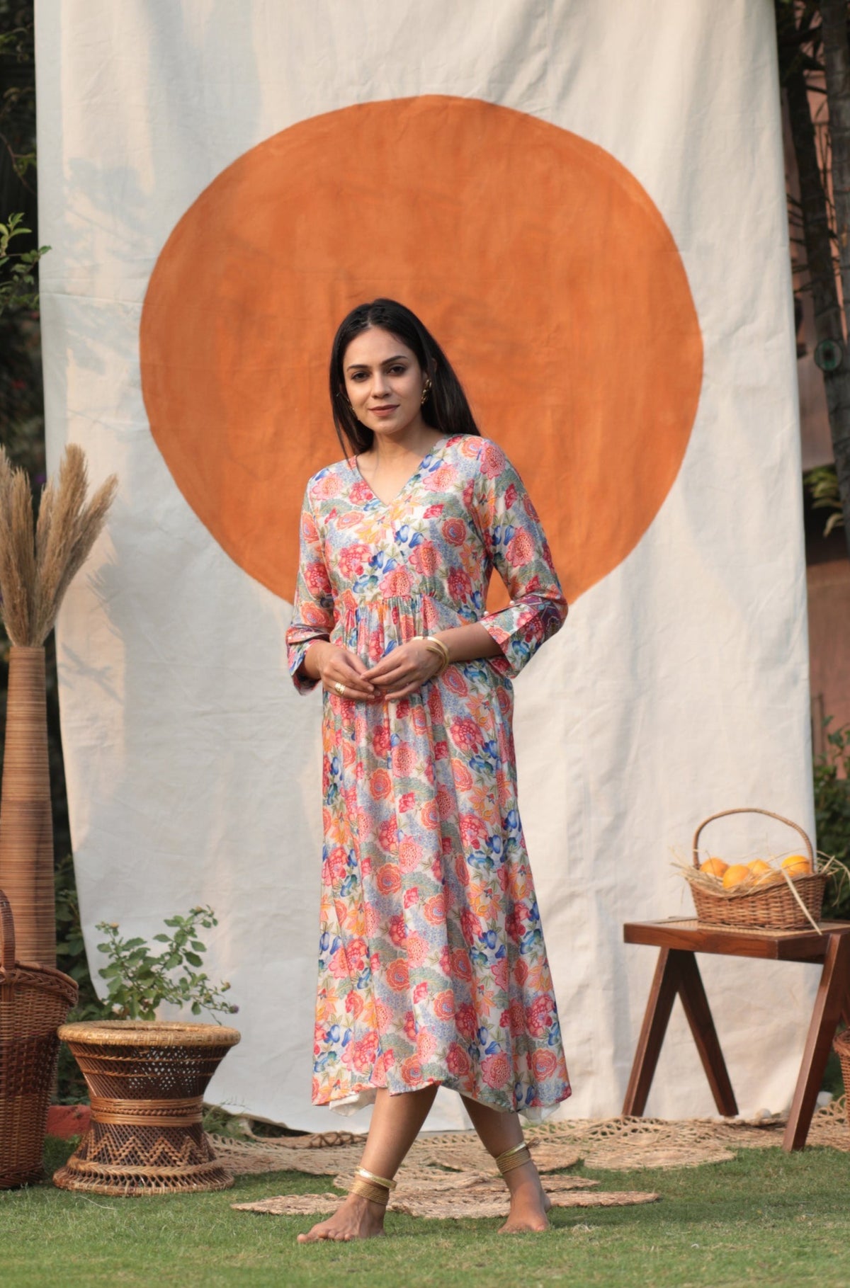 Crystal Floral Flare Dress-Western-Ekana Label