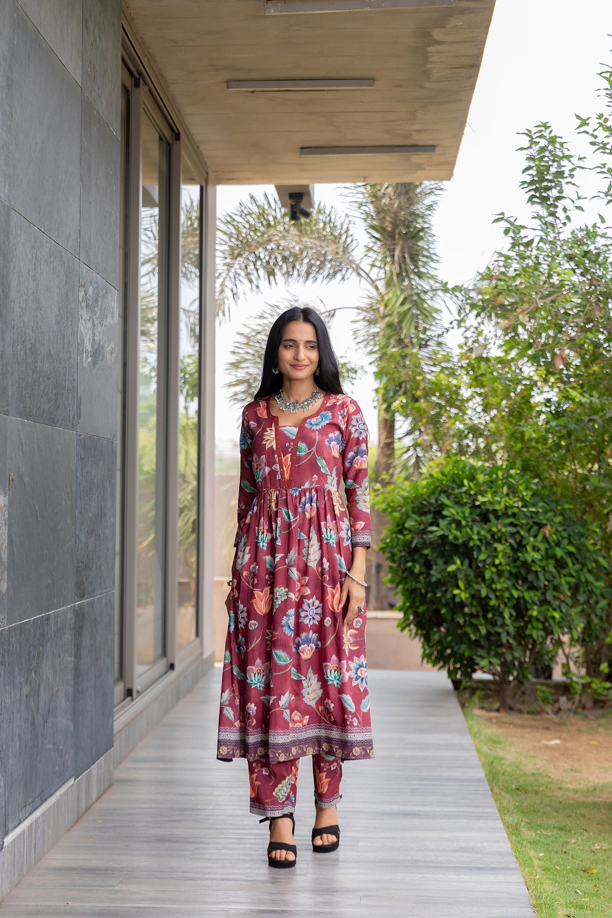 Basanti Kalamkari Suit Set-Suit Set-Ekana Label