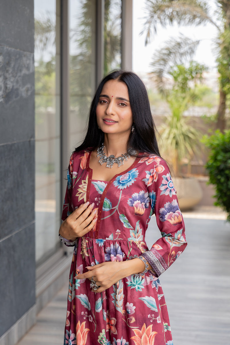 Basanti Kalamkari Suit Set-Suit Set-Ekana Label