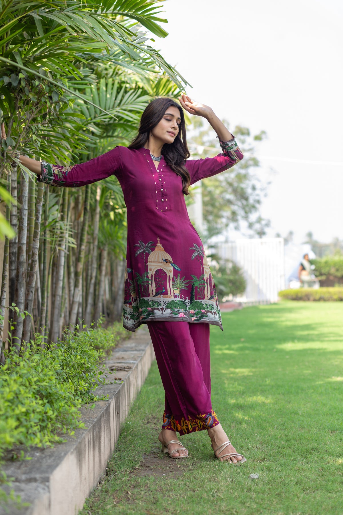 Fara Handworked Deep Pink Co-ord Set-Ekana Label