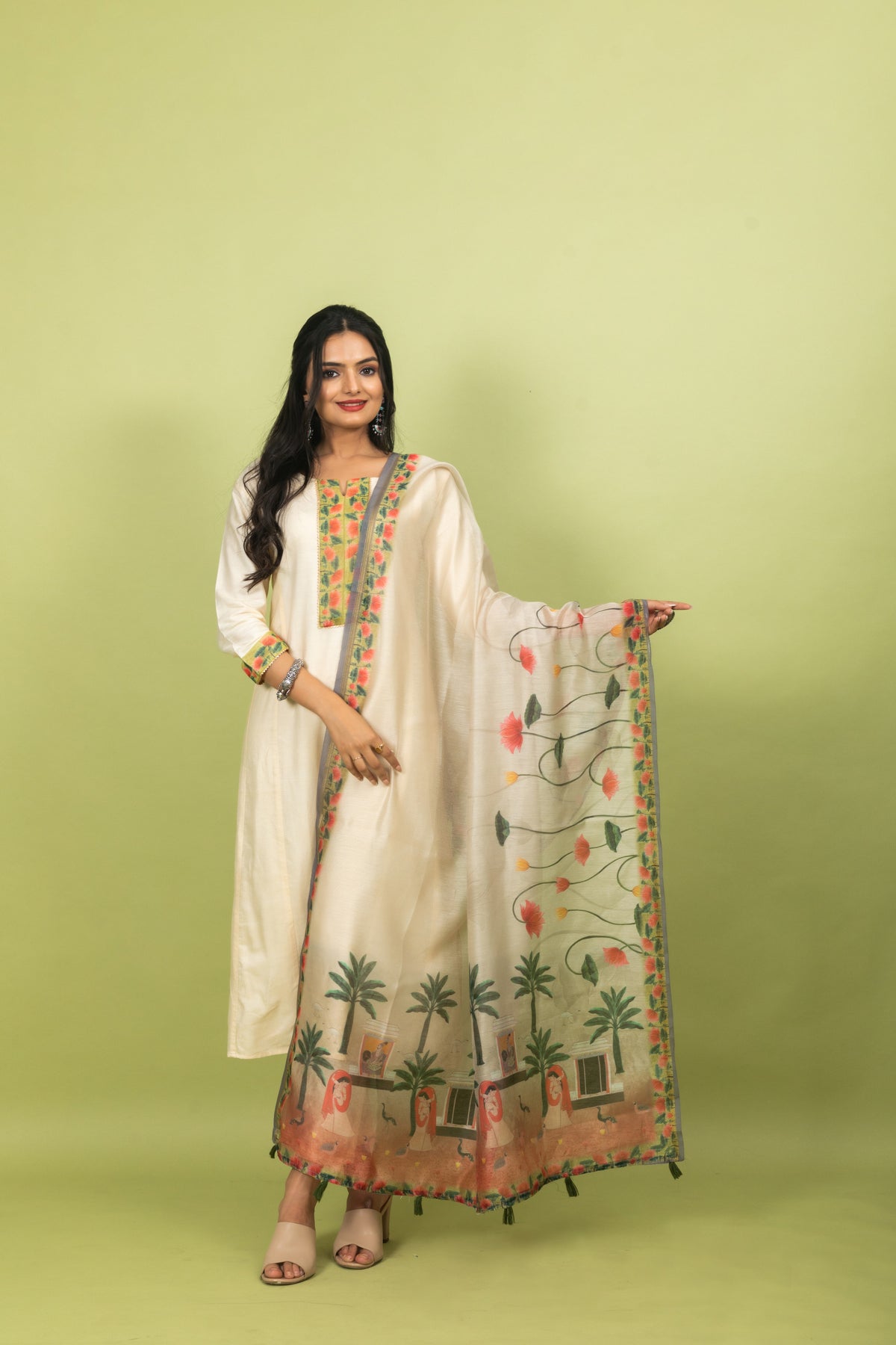 Prisha Pichwai Dupatta-Clothing-Ekana Label