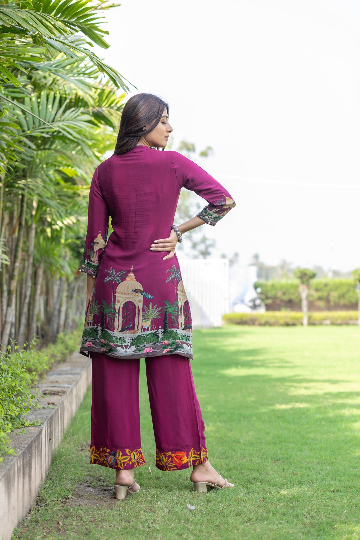 Fara Handworked Deep Pink Co-ord Set-Ekana Label
