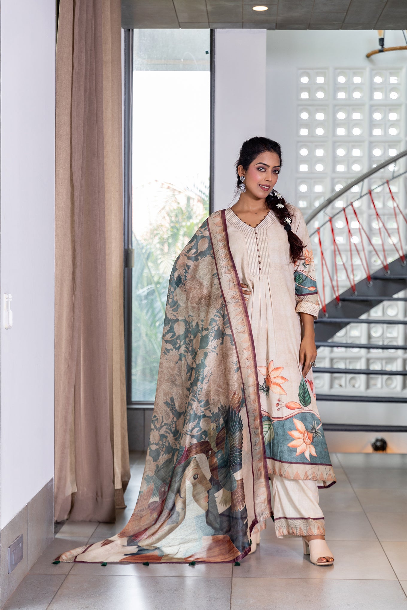Lotus Pichwai Dupatta