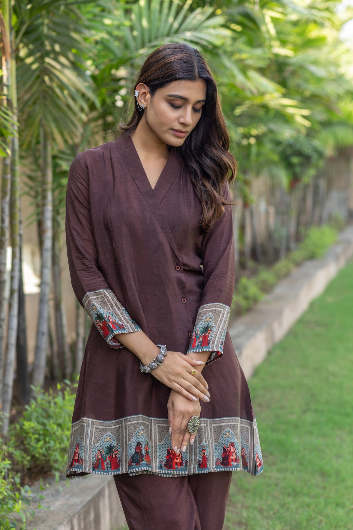 Brown Royalty Blazer Co-ord Set-Western-Ekana Label