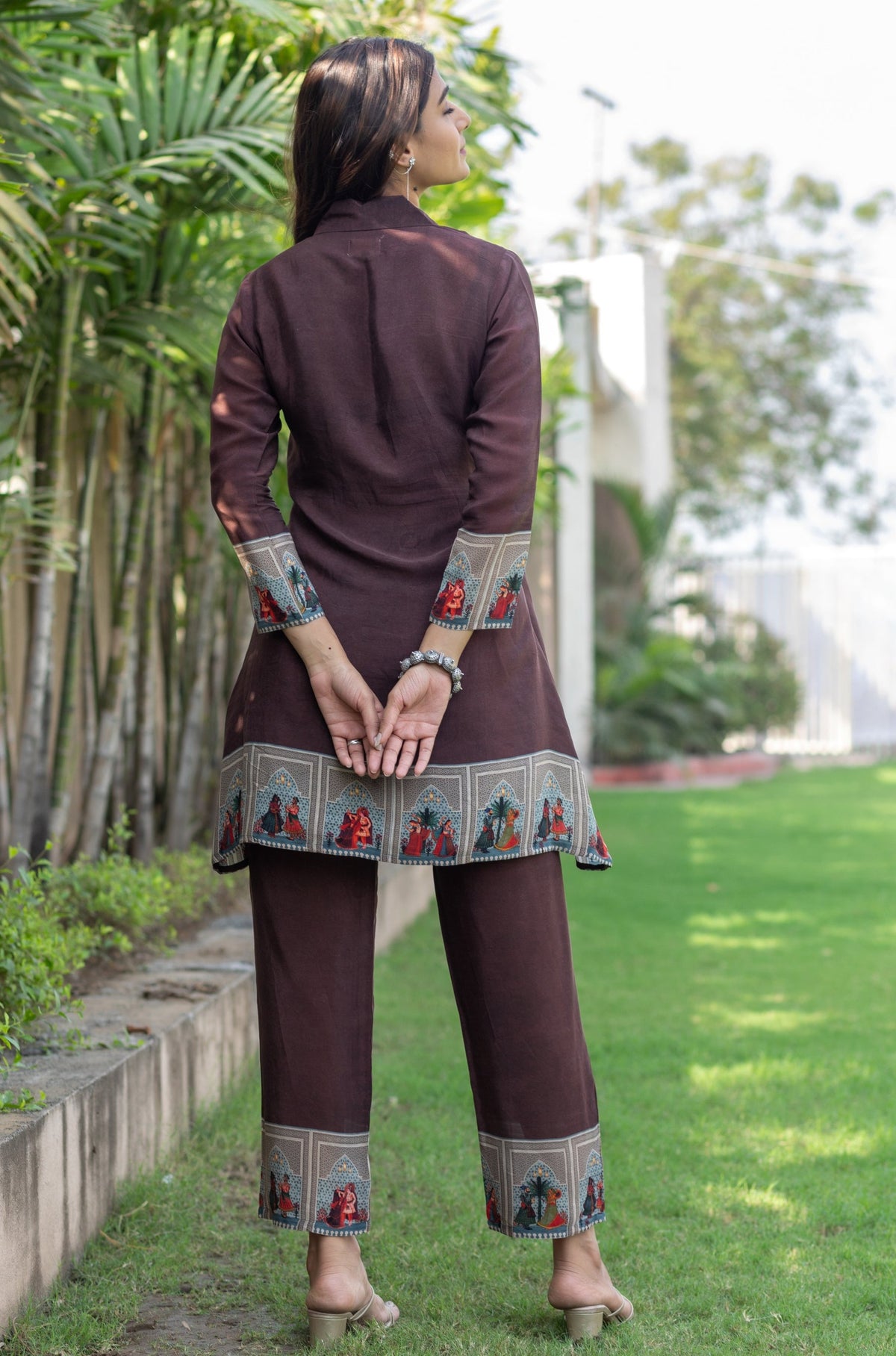Brown Royalty Blazer Co-ord Set-Western-Ekana Label