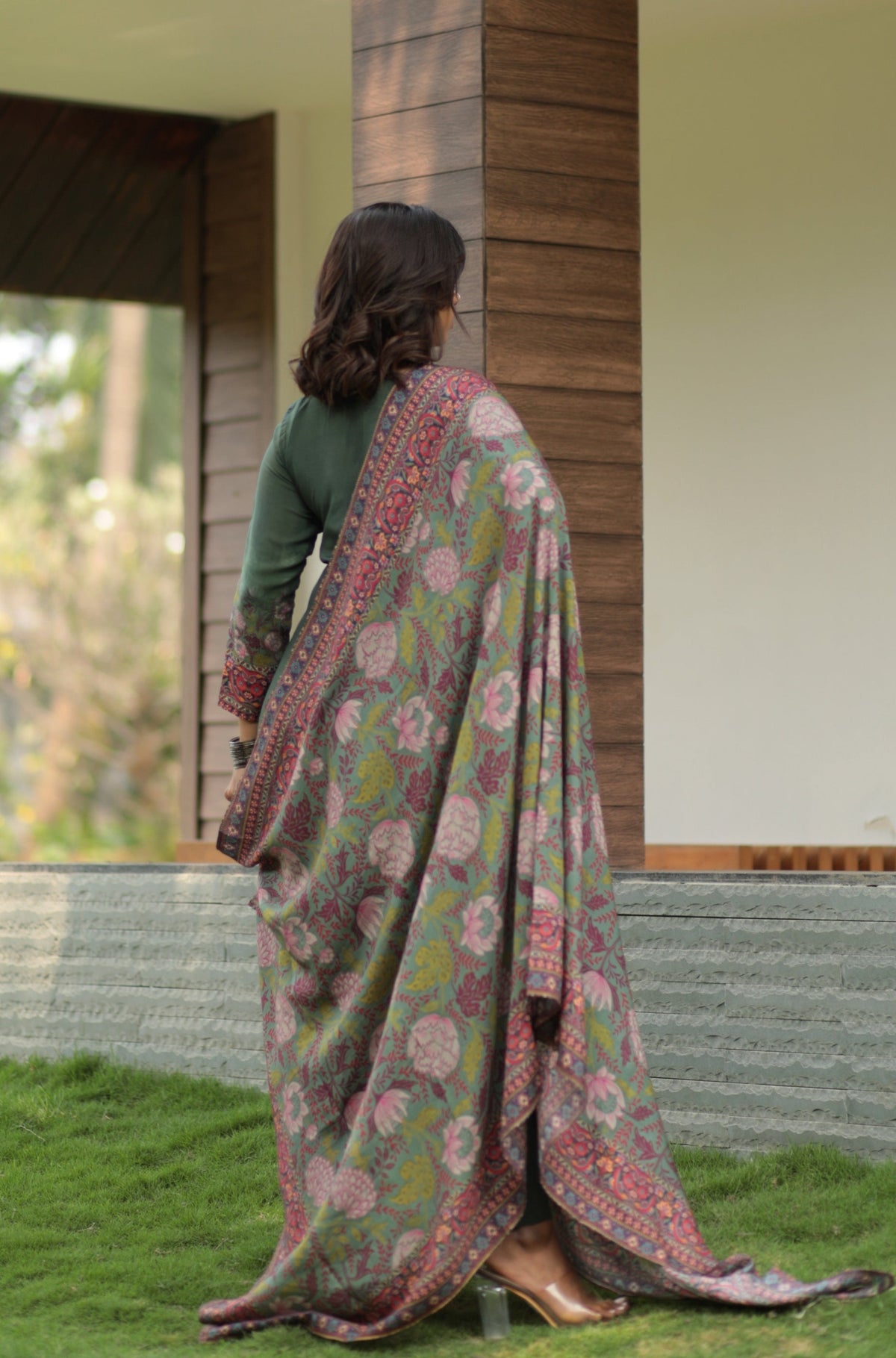 Mylie Bottle Green Three Piece Suit Set-Suit Set-Ekana Label