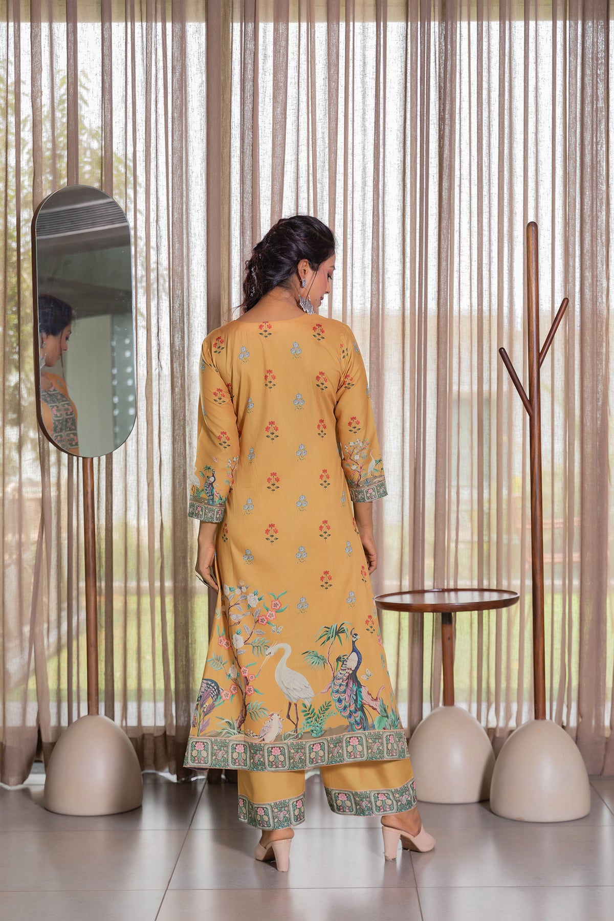 Meena Peacock Yellow Suit Set-Suit Set-Ekana Label