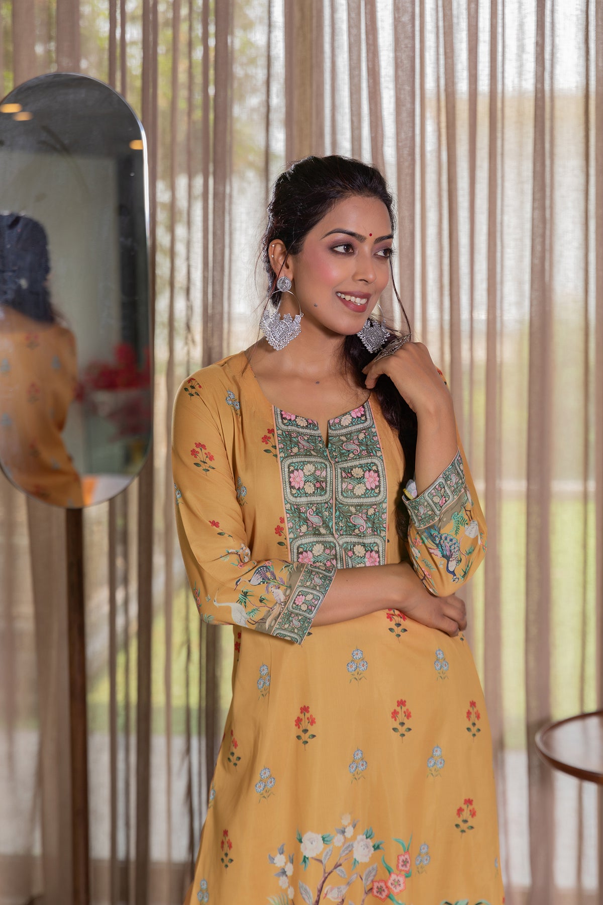 Meena Peacock Yellow Suit Set-Suit Set-Ekana Label