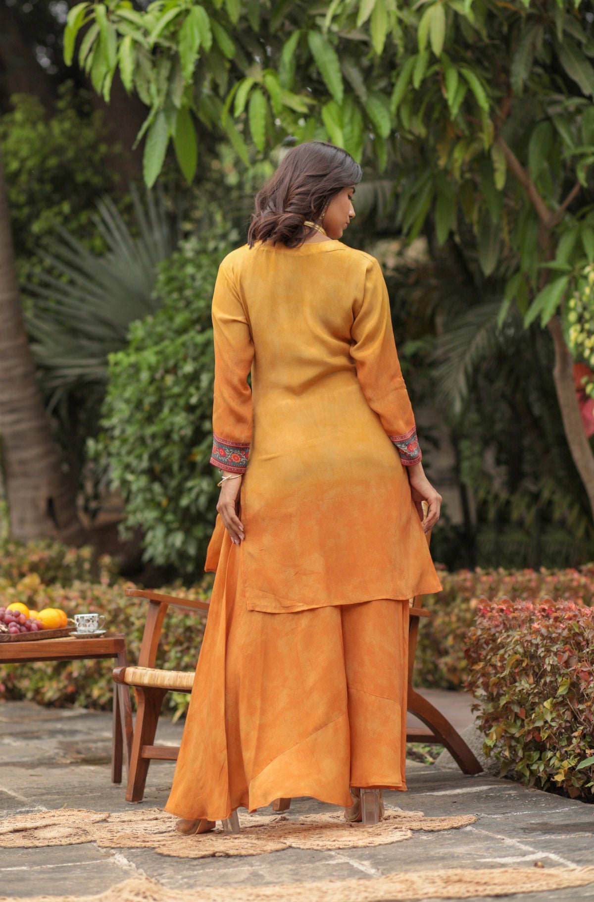 Yellow Life Of Tree Palazzo Set-Western-Ekana Label