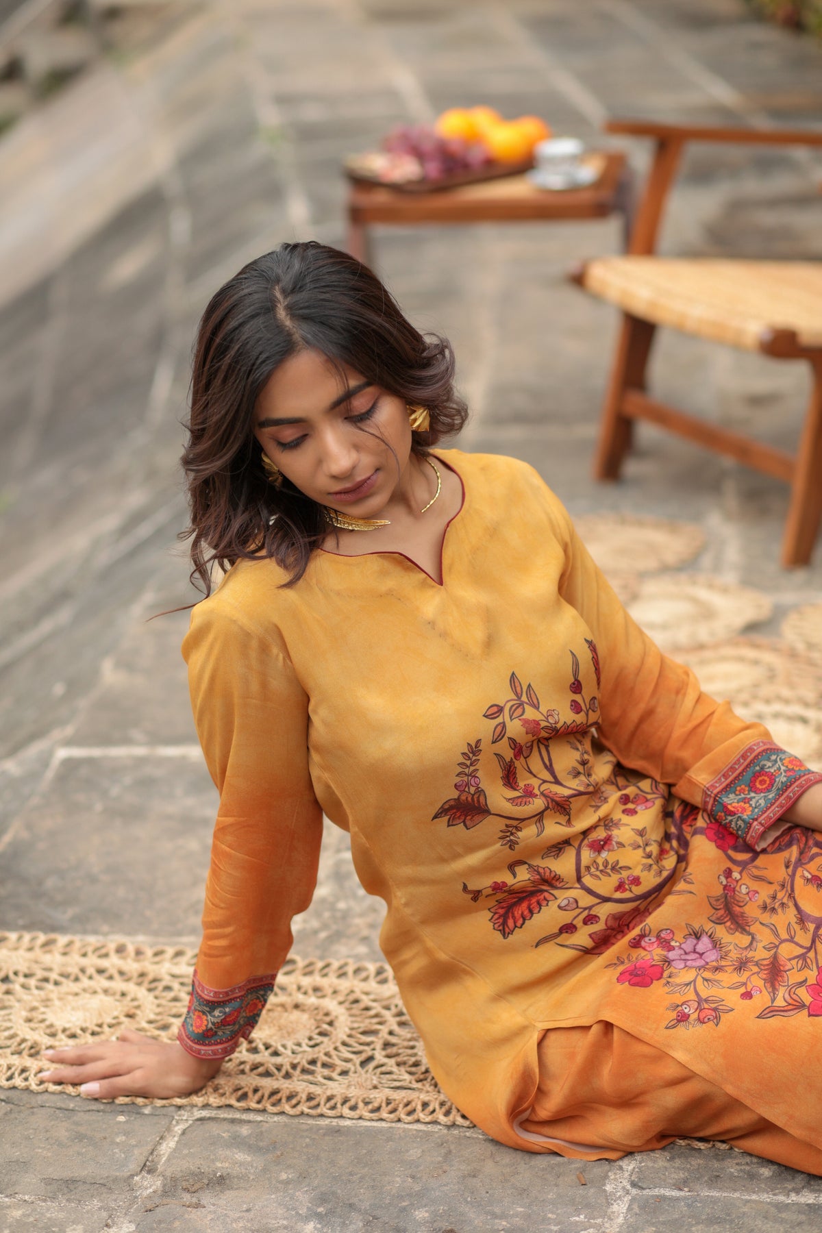 Yellow Life Of Tree Palazzo Set-Western-Ekana Label