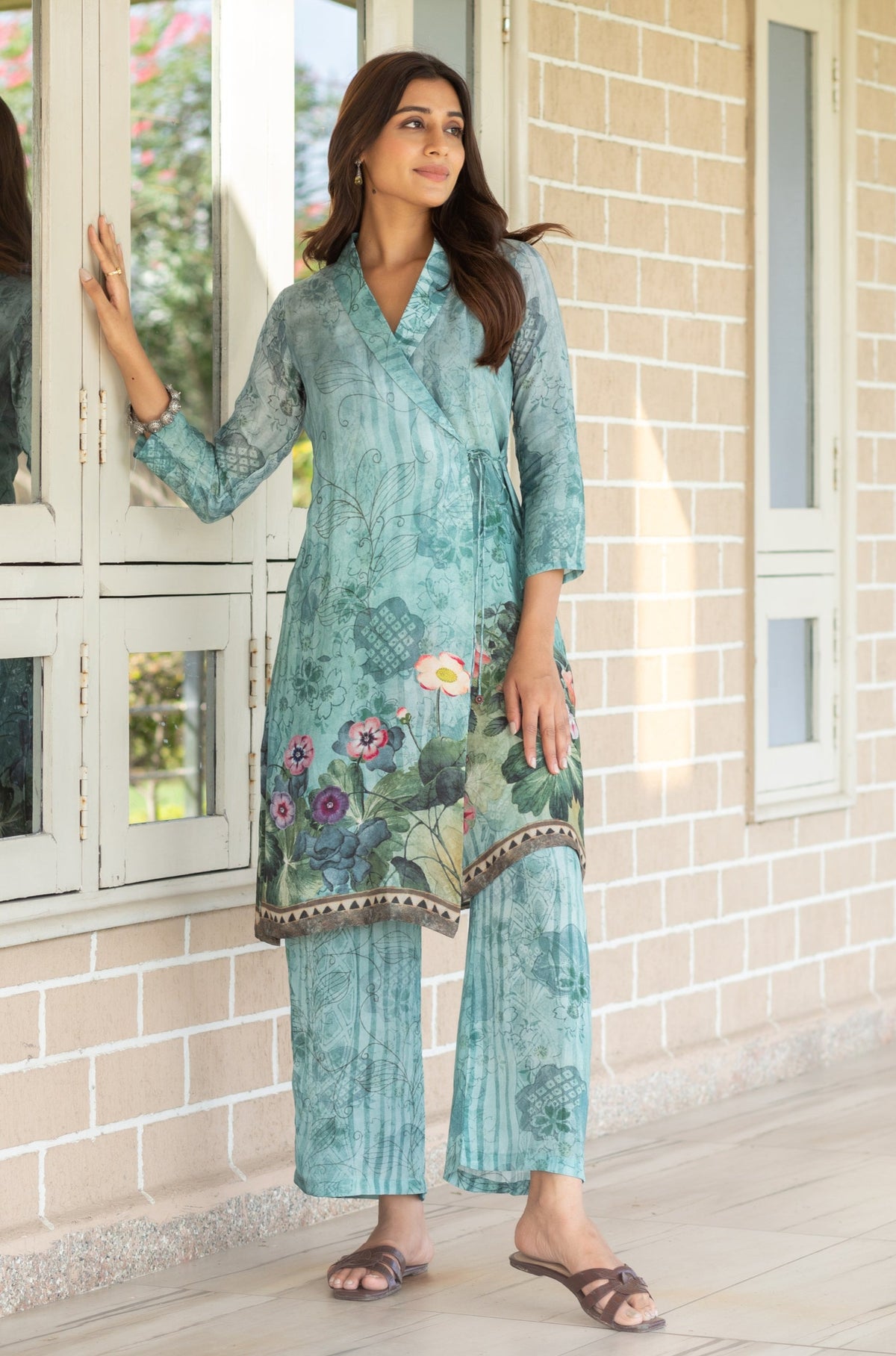 Anny Floral Angrakha Co-ord Set-Western-Ekana Label