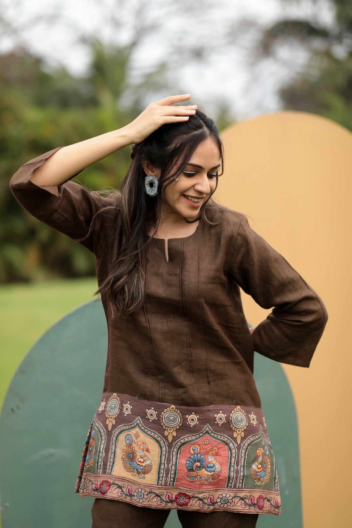Molly Brown Kalamkari Panel Pure Linen Co-ord Set – Ekana Label