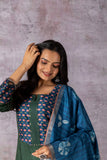 Ishanvi Pichwai Tales Green Suit Set