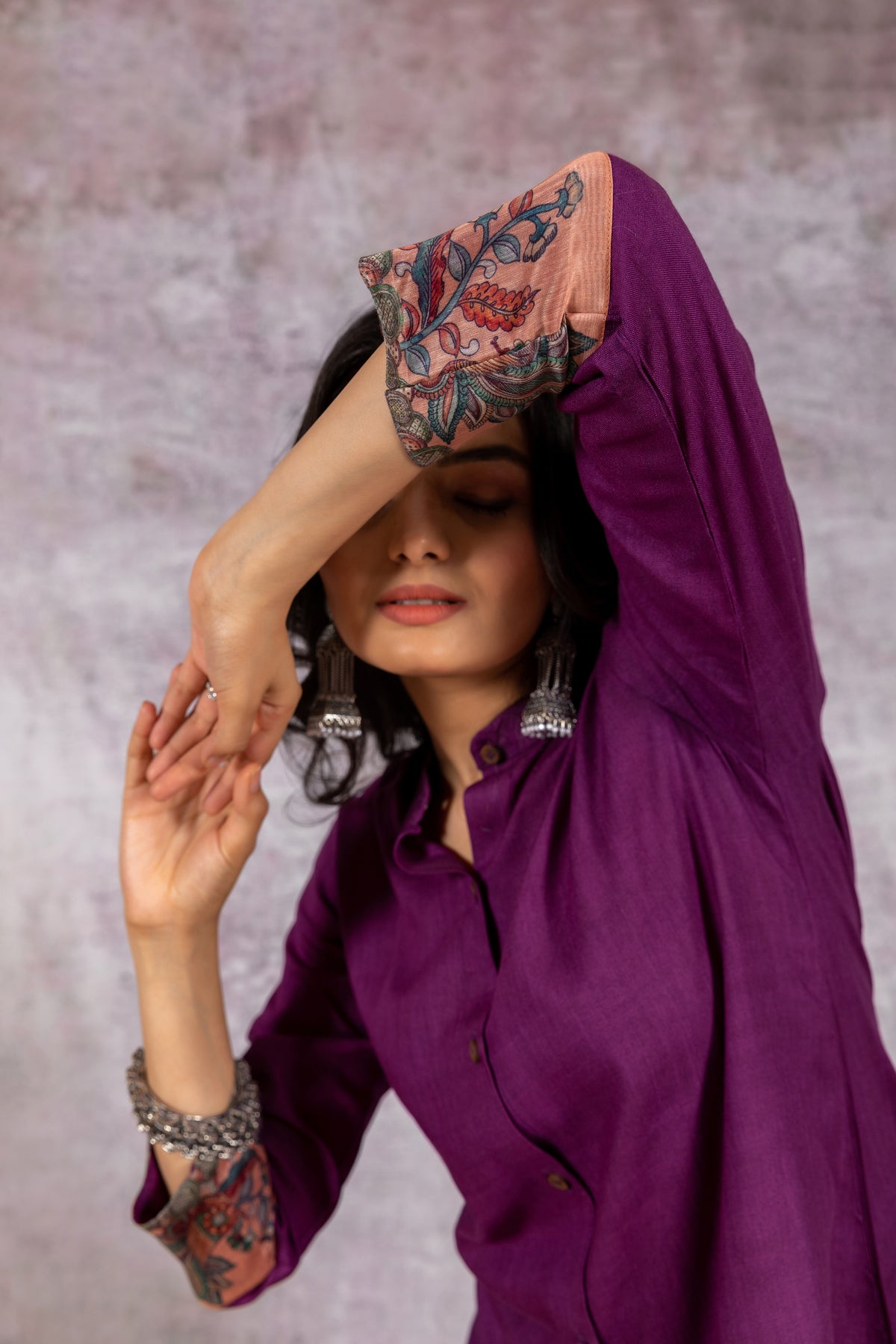 Dreamy Amethyst Peacock Grace Co-ord Set-Co-ord Set-Ekana Label