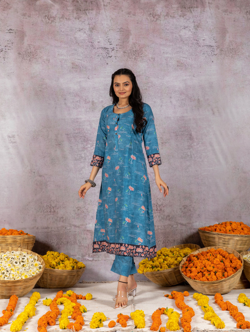Adya Pichwai Three Piece Suit Set-Suit Set-Ekana Label