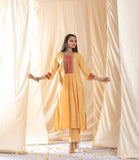 Aarna Ikkat Fusion Yellow Suit Set