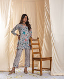 Nova Kalamkari Grey Bold Co-ord Set