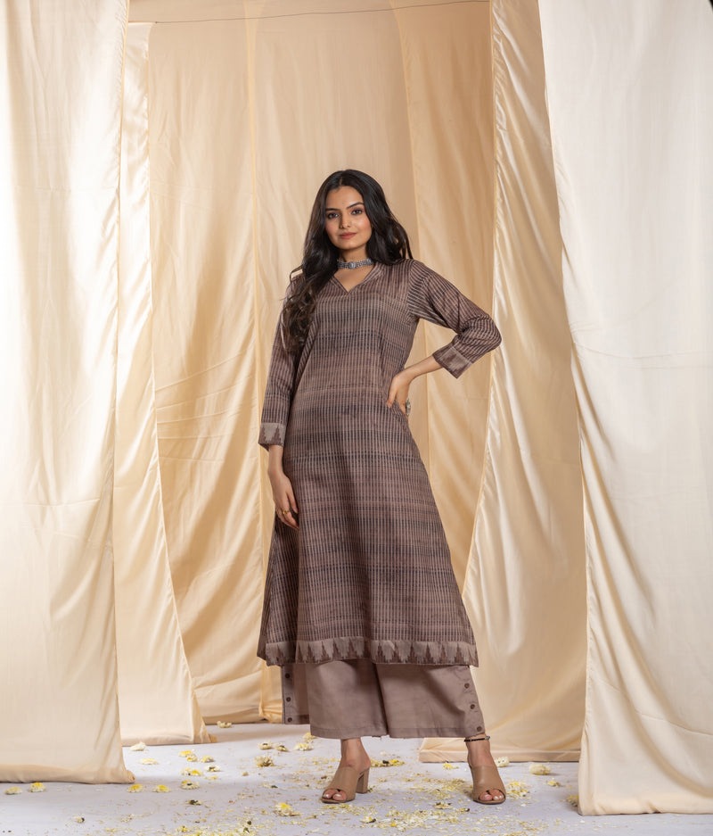 Riyaanvi Stripe Straight Suit Set-Suit Set-Ekana Label