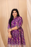 Petals Purple Kalamkari Dress