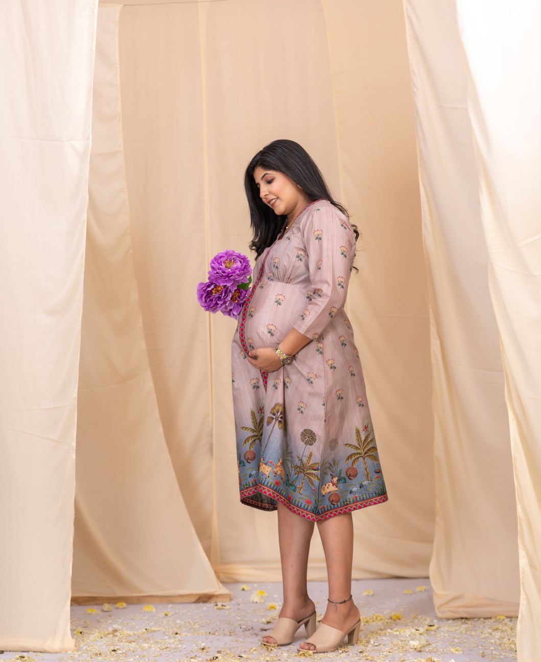 Pink Pichwai Delight Dress-Western-Ekana Label