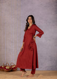 Sachi Maroon Angrakha Magic Suit Set