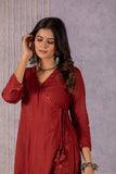 Sachi Maroon Angrakha Magic Suit Set