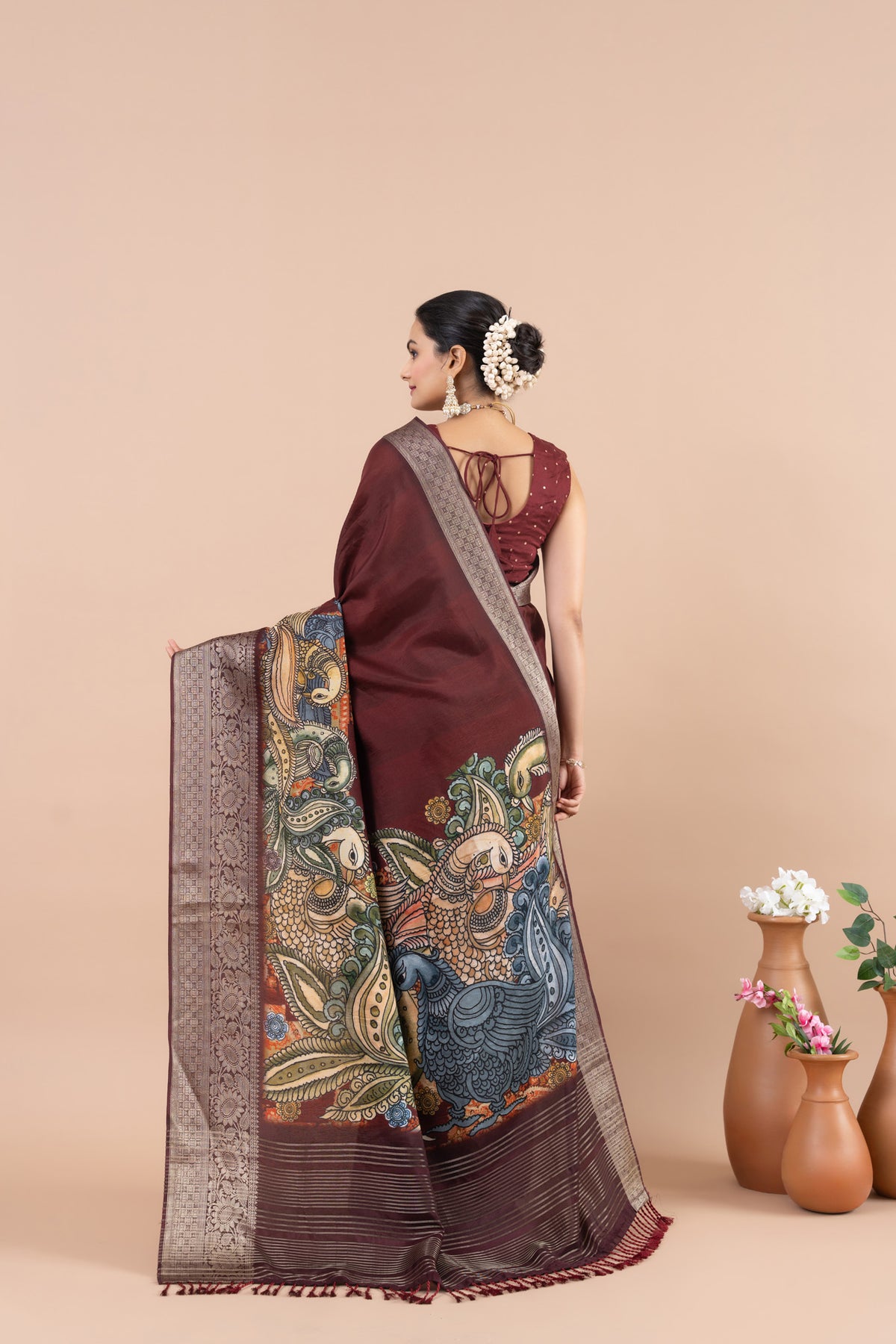 Riwaaz Maroon Saree-Saree-Ekana Label