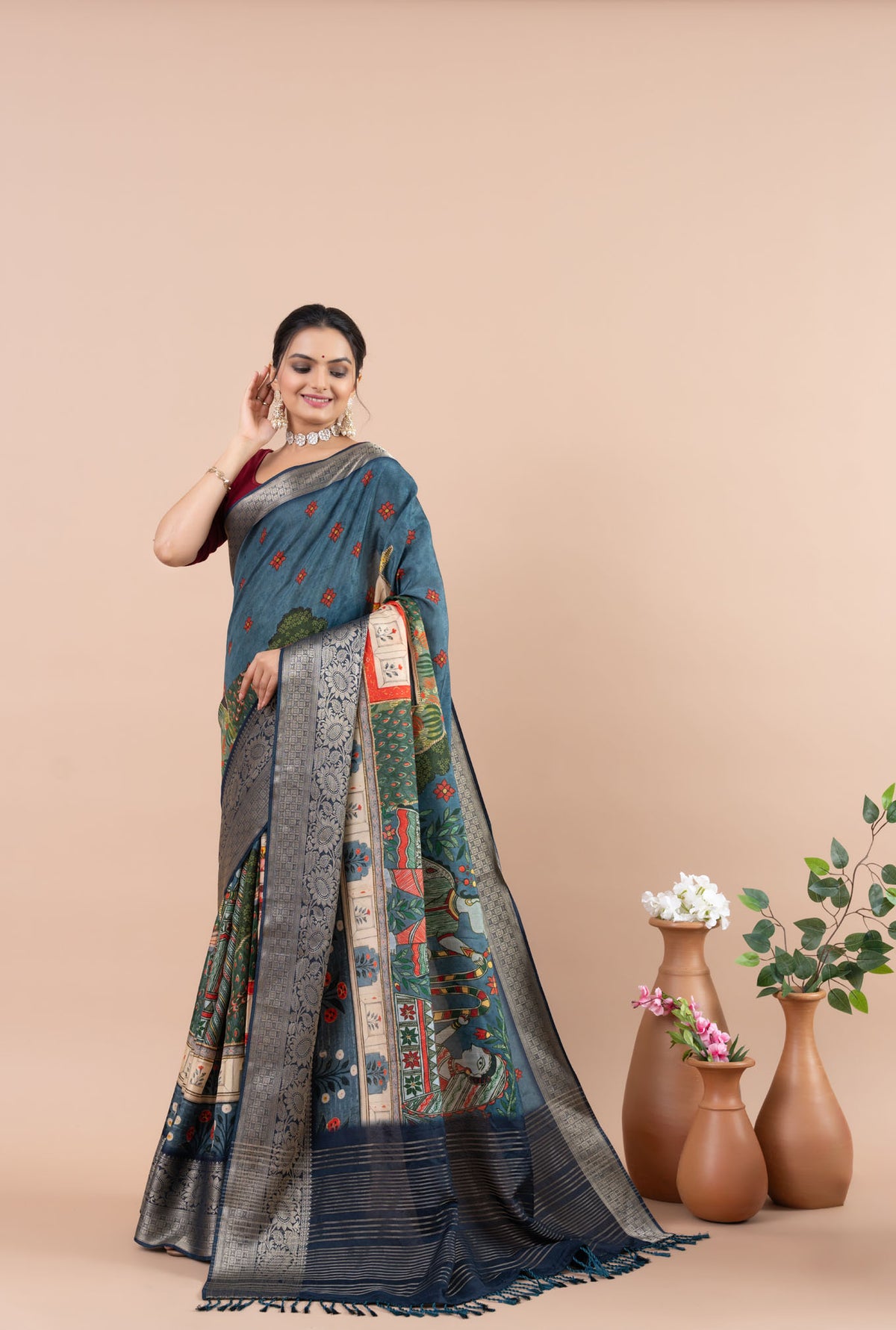 Shahi Rani Madhubani Saree-Saree-Ekana Label