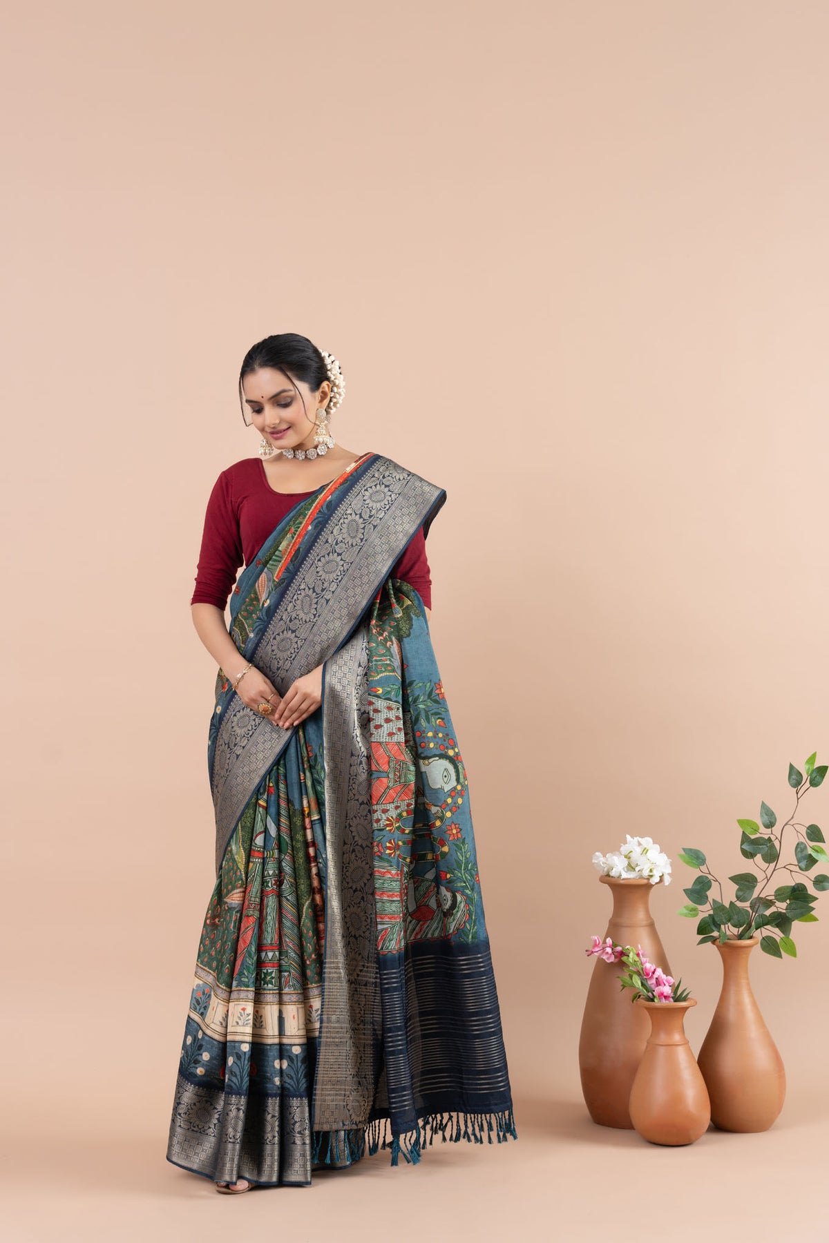 Shahi Rani Madhubani Saree-Saree-Ekana Label