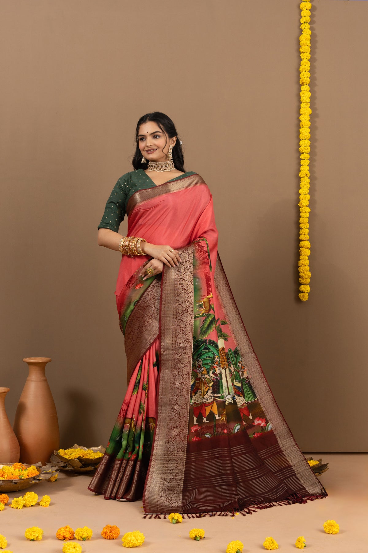 Aarti Pink Pichwai Saree