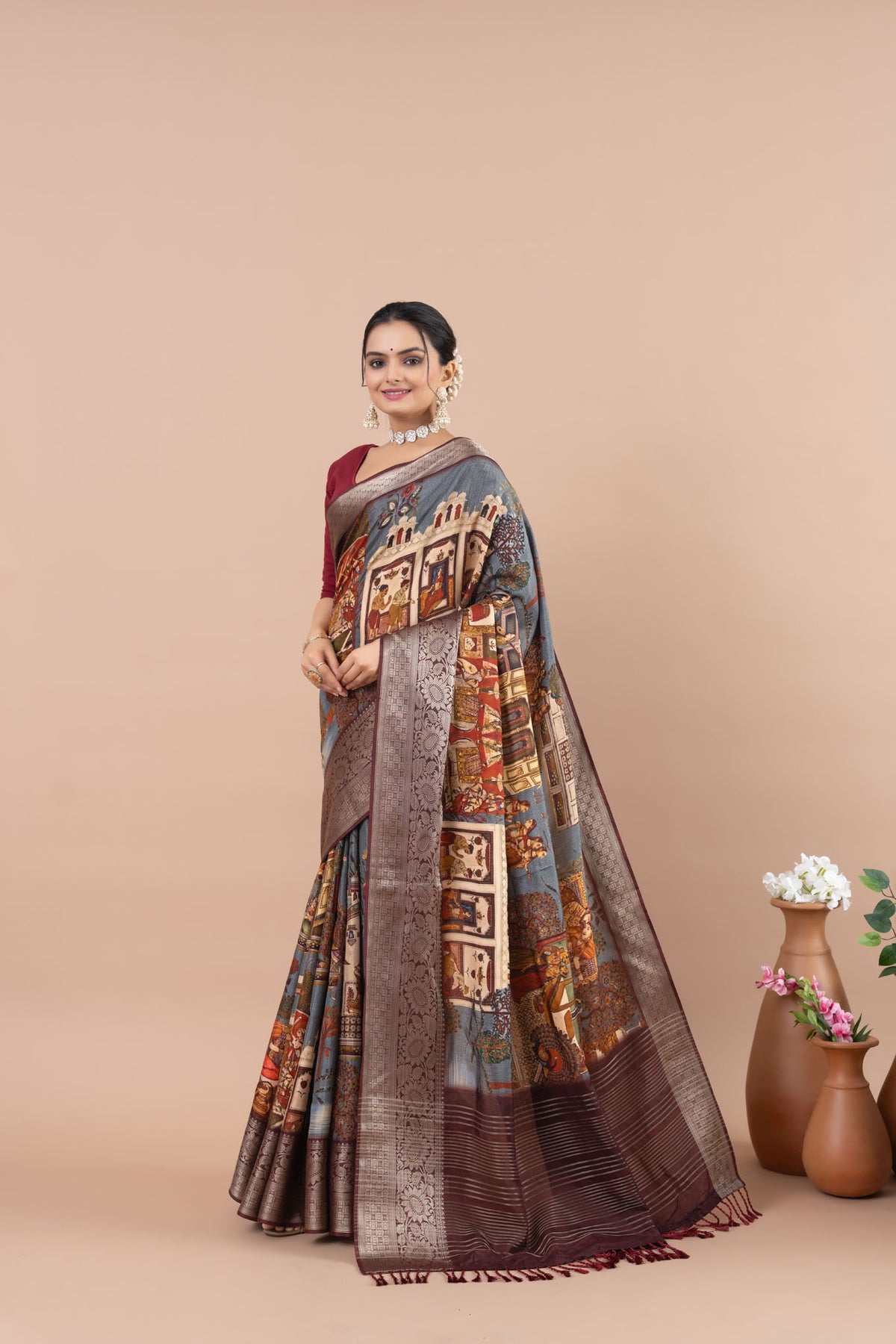 Rani Ki Rangoli Charm Saree-Saree-Ekana Label