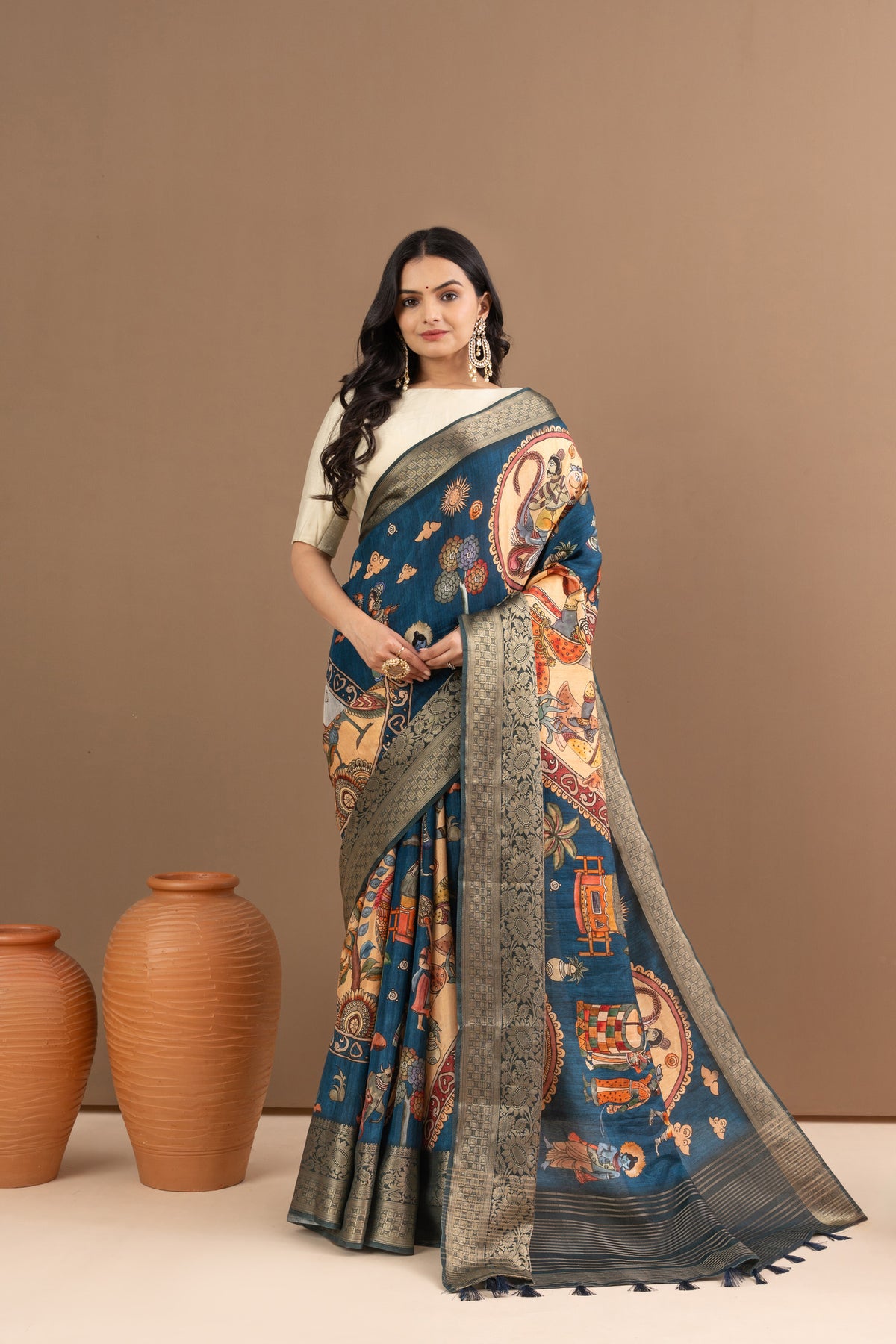 Triveni Blue Saree