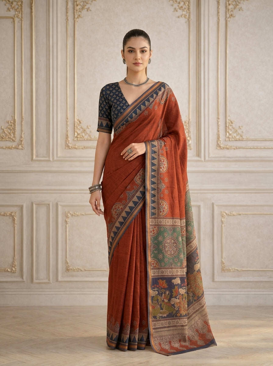 Maroon Mahira Saree