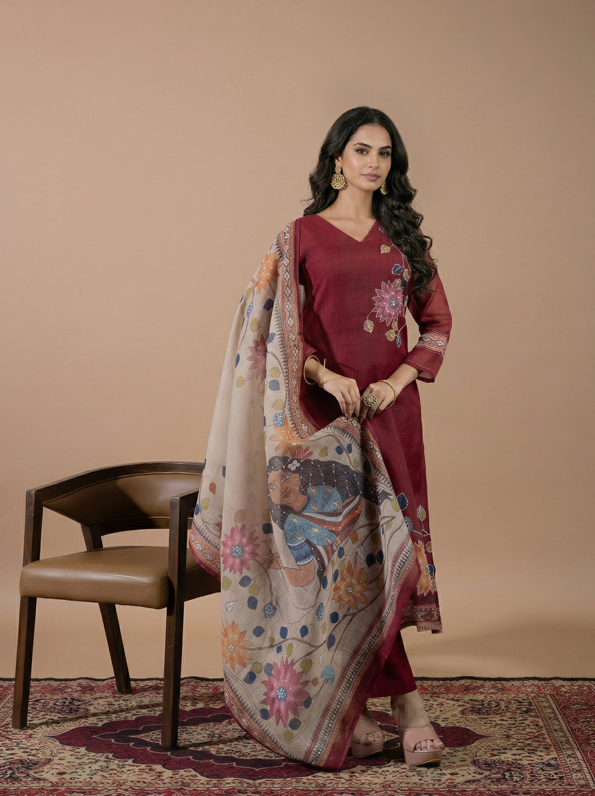 Basanti Bloom Handwork Suit Set