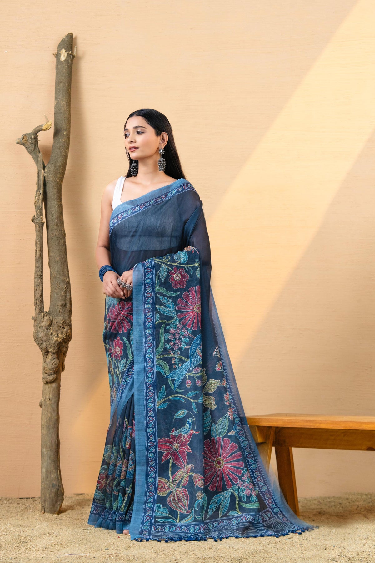 Padma Vatika Kalamkari Saree