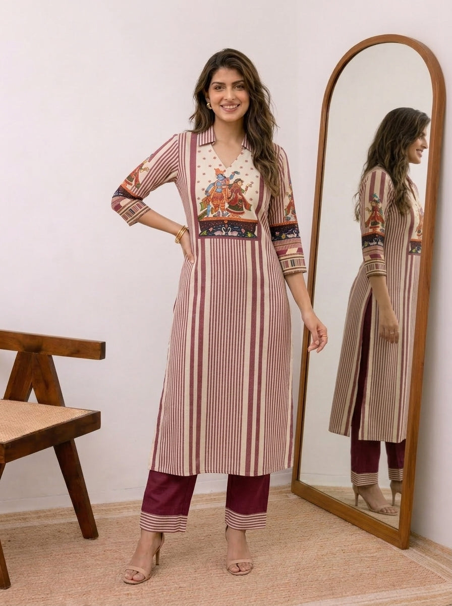 The Art in Stripes Kurta Set