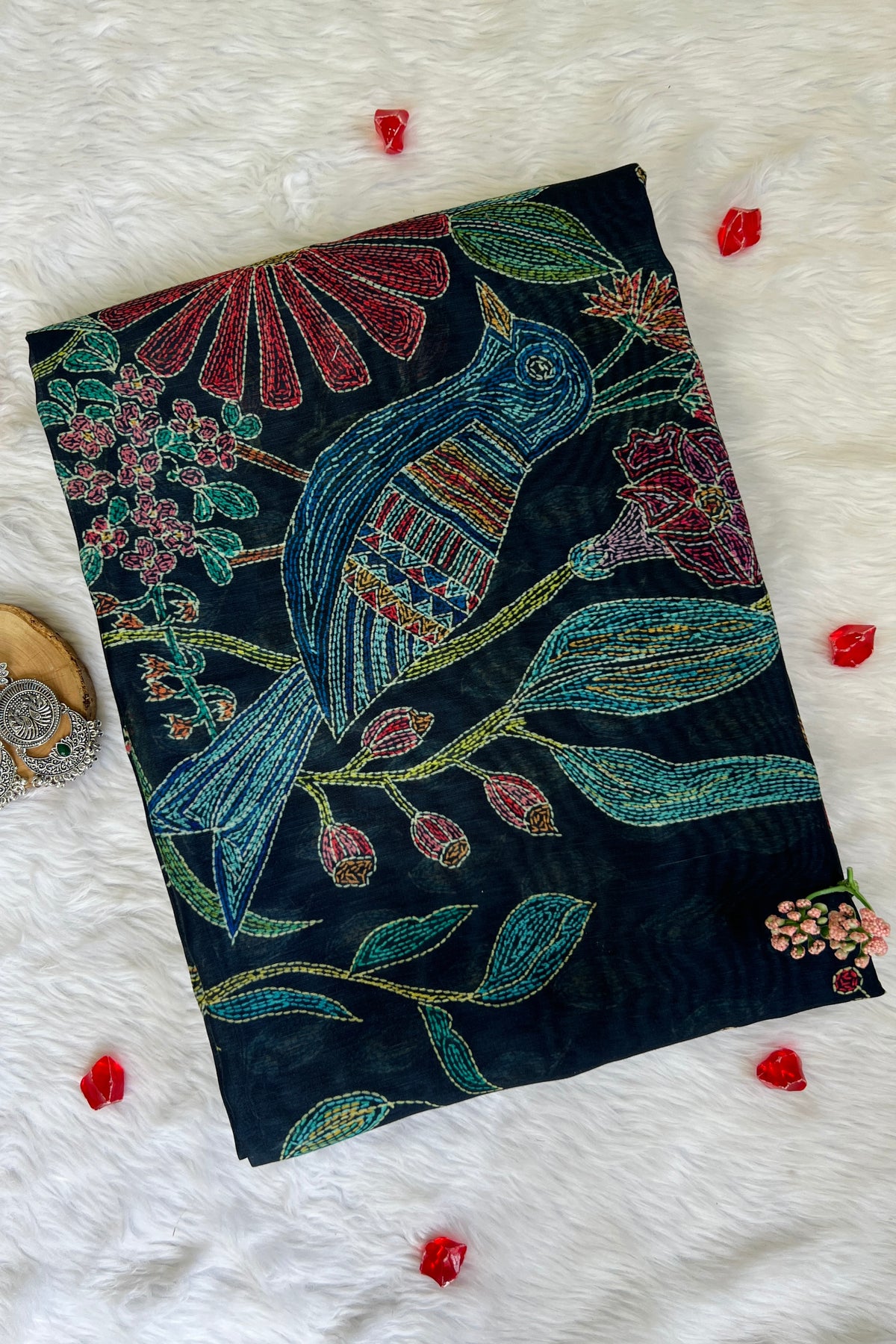Padma Vatika Kalamkari Saree