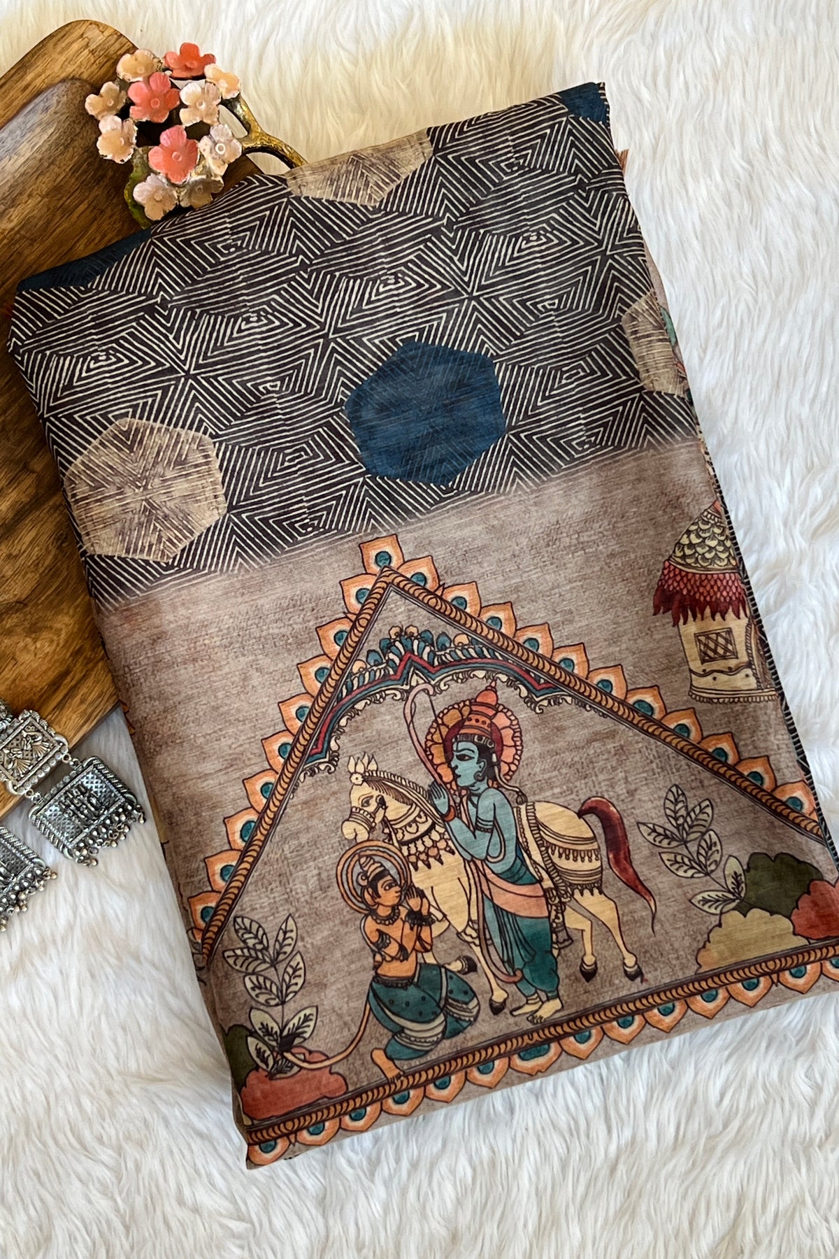 Charitra Kalamkari Saree