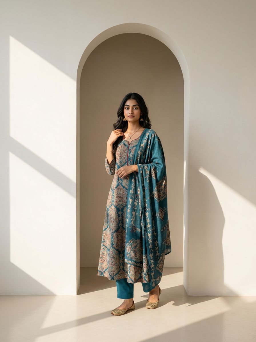 Tanvi Teal Suit Set