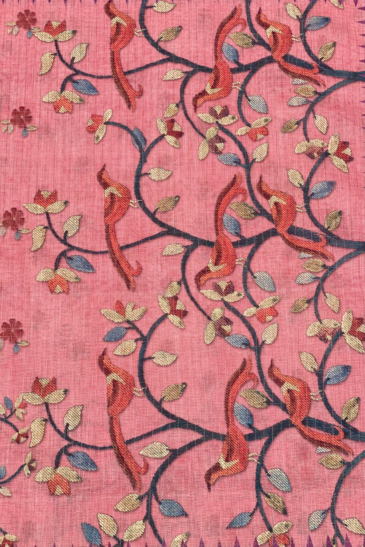 pink-color-linen-saree