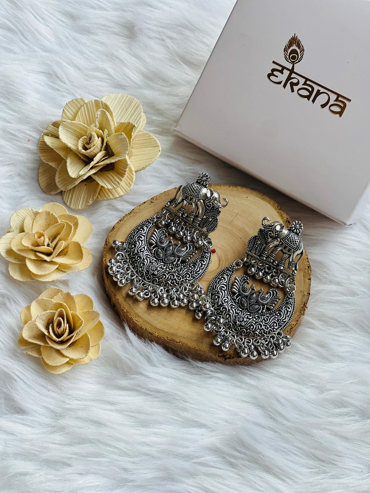 Gajraj oxidised earrings-jewellery-Ekana Label