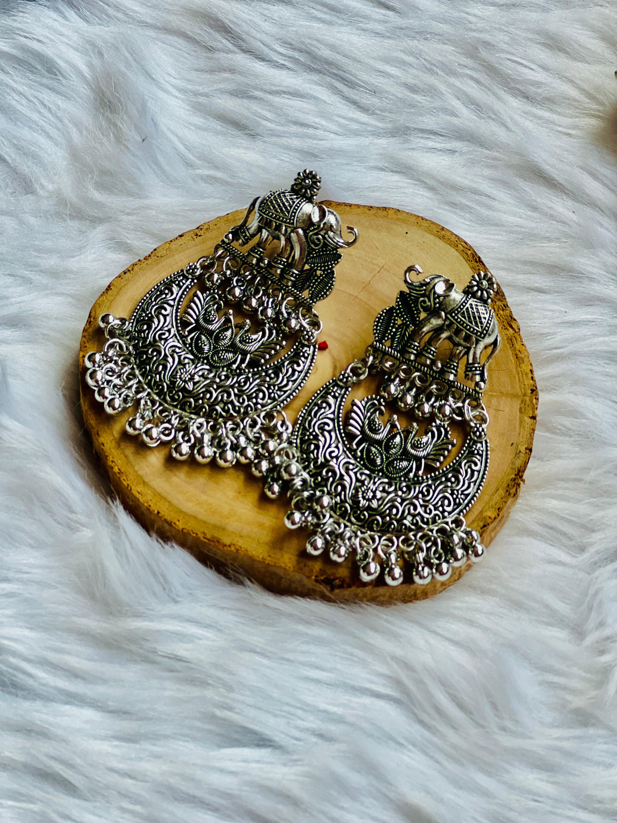 Gajraj oxidised earrings-jewellery-Ekana Label