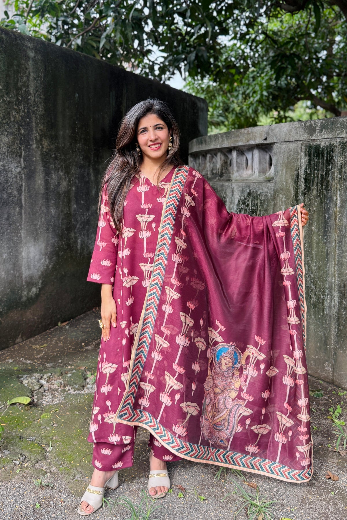 Zesty Lotus Maroon Suit Set