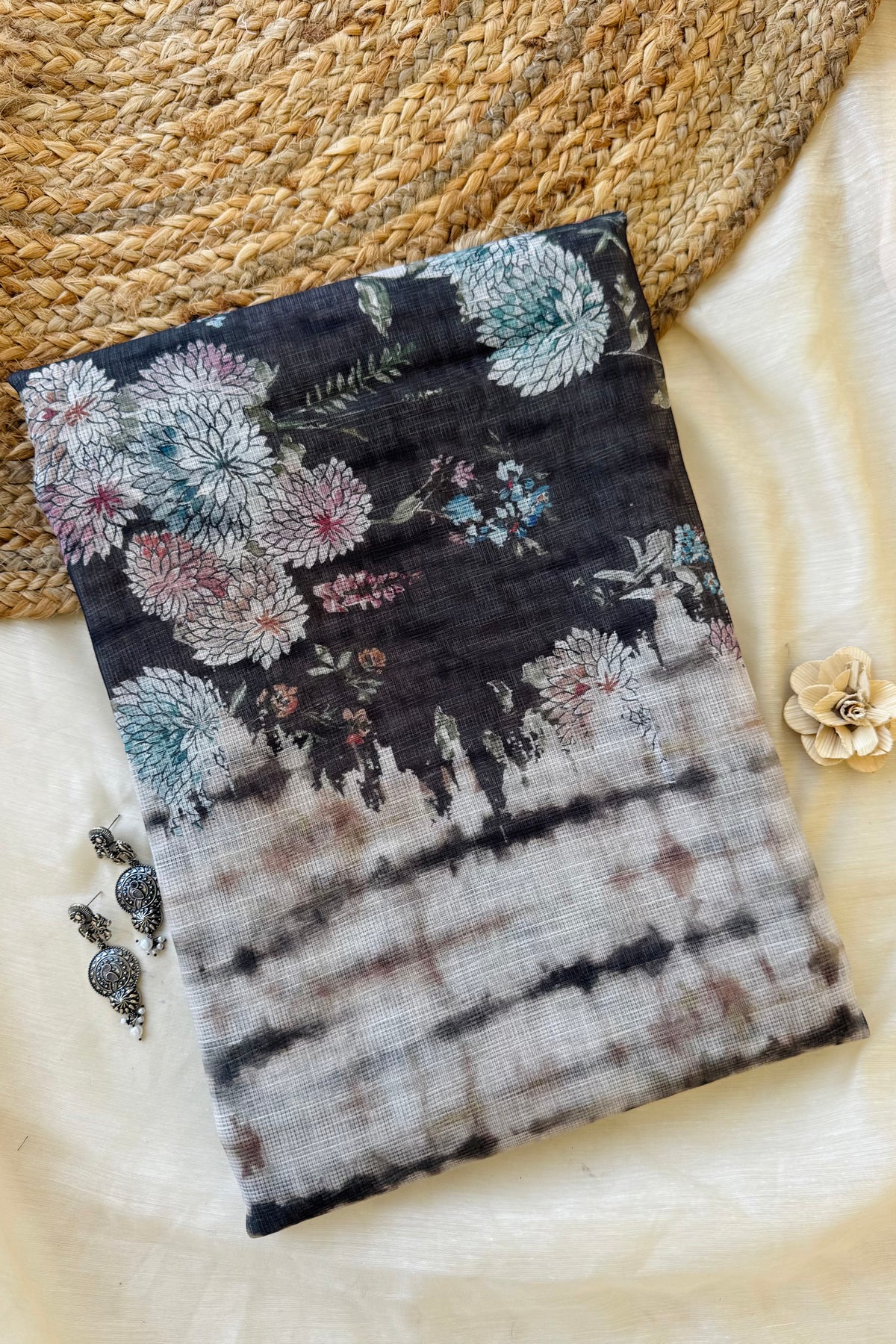 Midnight Meadow Saree