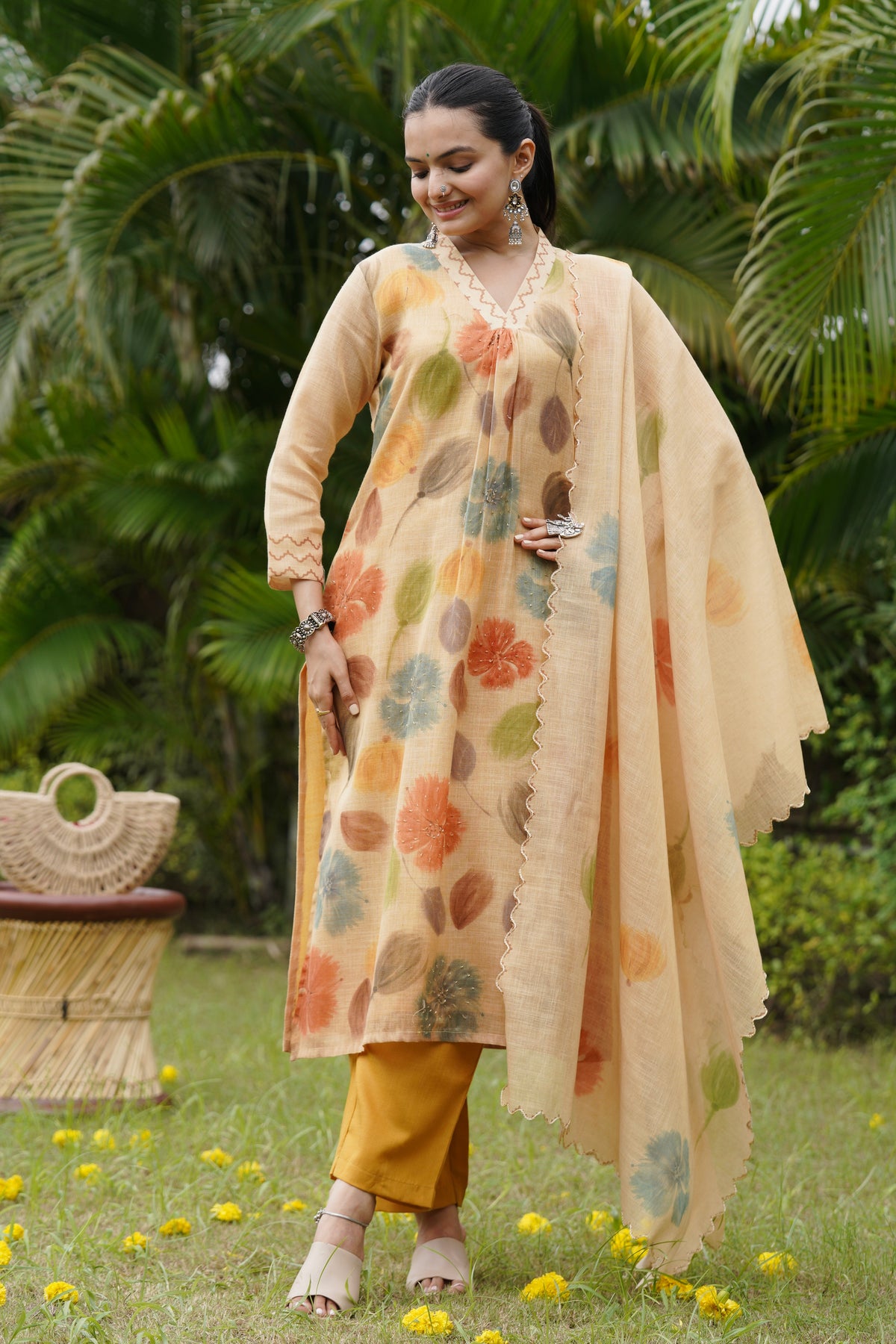 Flora Blossom Handwork Suit Set