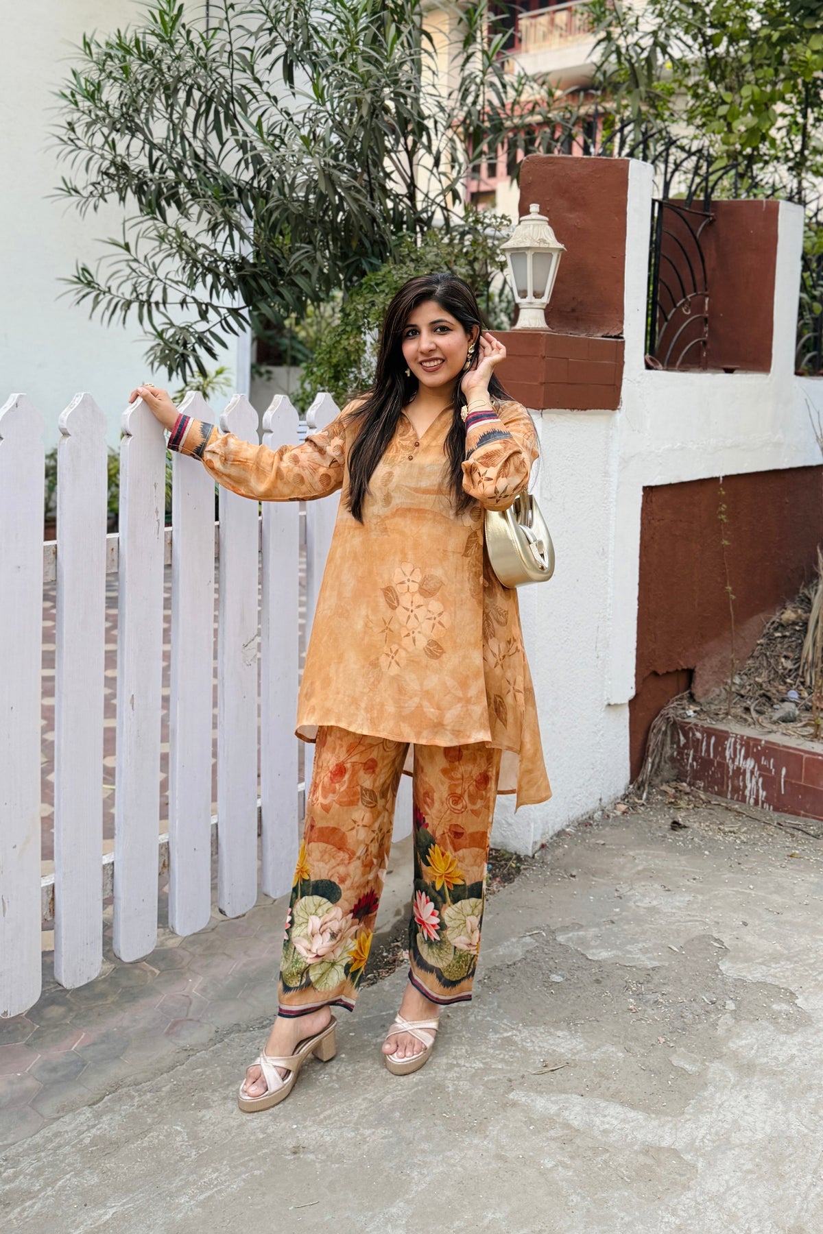 Classy Mustard Floral Co-ord Set
