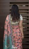 Coral Floral Saree