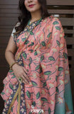 Coral Floral Saree